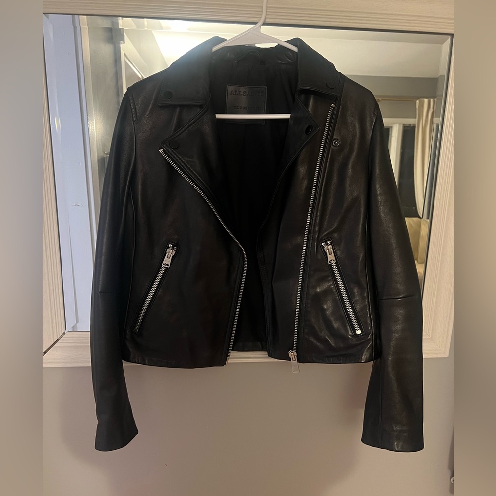 All Saints Black Leather jacket. Size 4.